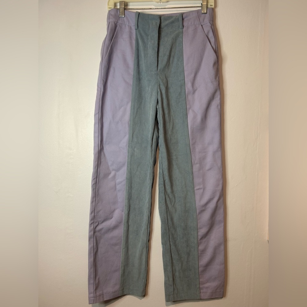Papermoon Two-Tone Lavender and Sage Green Boot Cut Pants